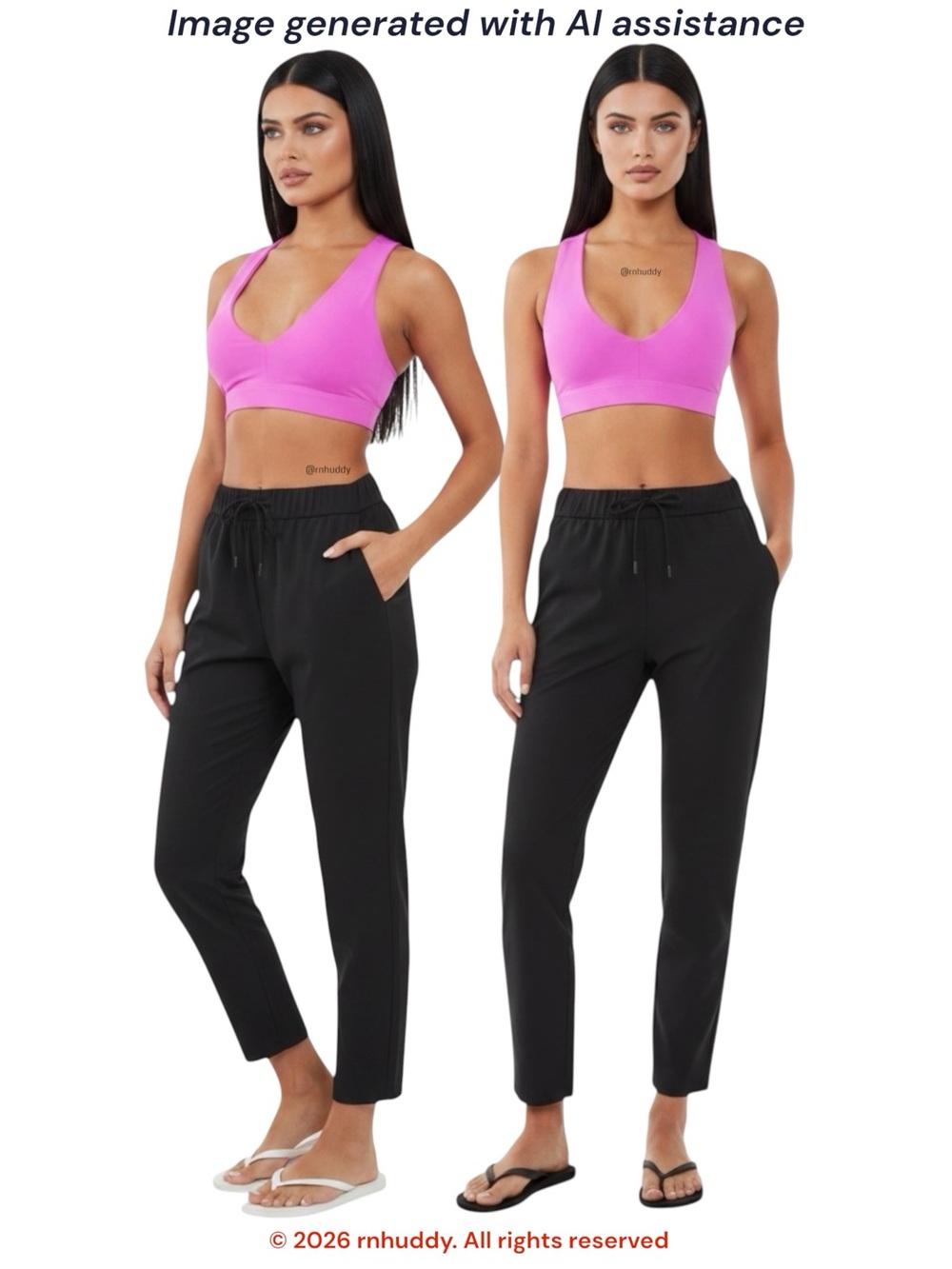 CRZ Yoga M black stretch drawstring travel slim fit pant